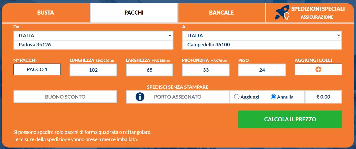 inserire-le misure-del-pacco-da-casa-spedire-pacco-online-spedirepaccoonline.it